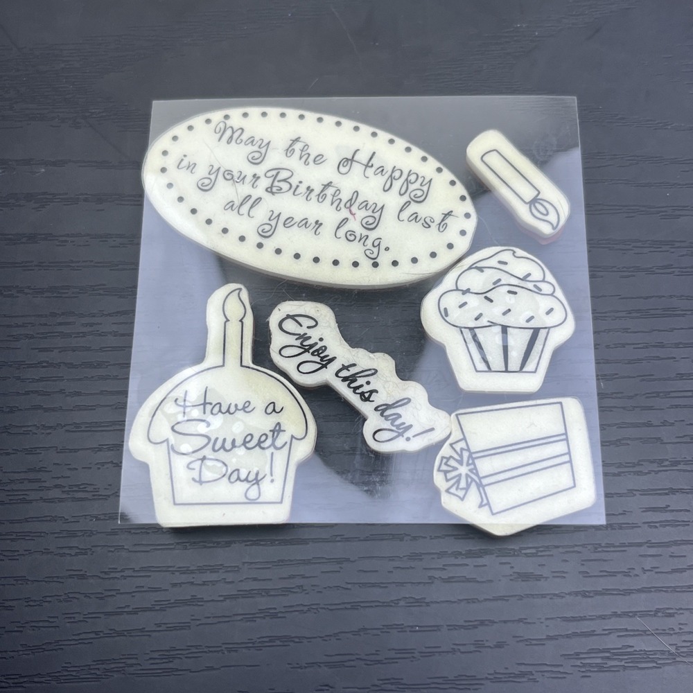 Lot Of 6‎ Happy Birthday Embossing Stamps